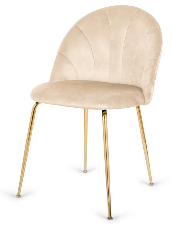 Krzeso tapicerowane CAMILA BEIGE VELVET GOLD